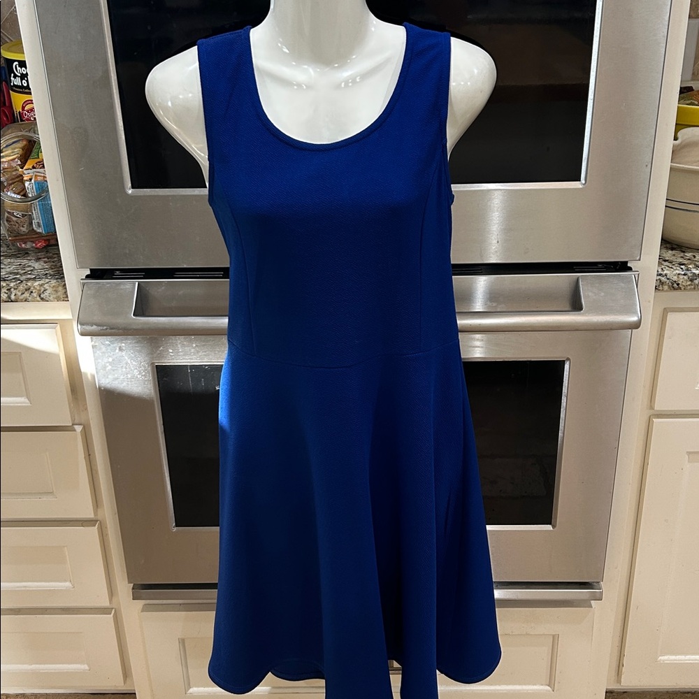 Elegant Blue Sleeveless Dress